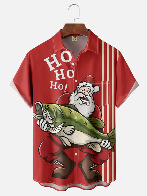 Men's Christmas Funny Graphic Short Sleeve Hawaiian Shirt